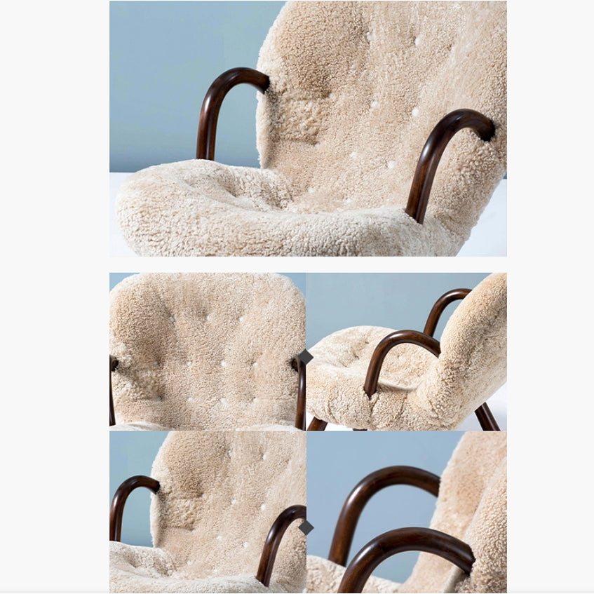 Classic Sheepskin Clam Armchair, Boucle-Weilai Concept-Weilai Concept