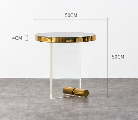 Table d'appoint ronde Caldera, acrylique 