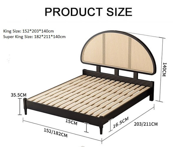 Lit King Size/Super King Size Heather, Rotin 