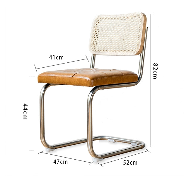 Chaise de salle à manger sans accoudoirs Citica avec dossier en rotin