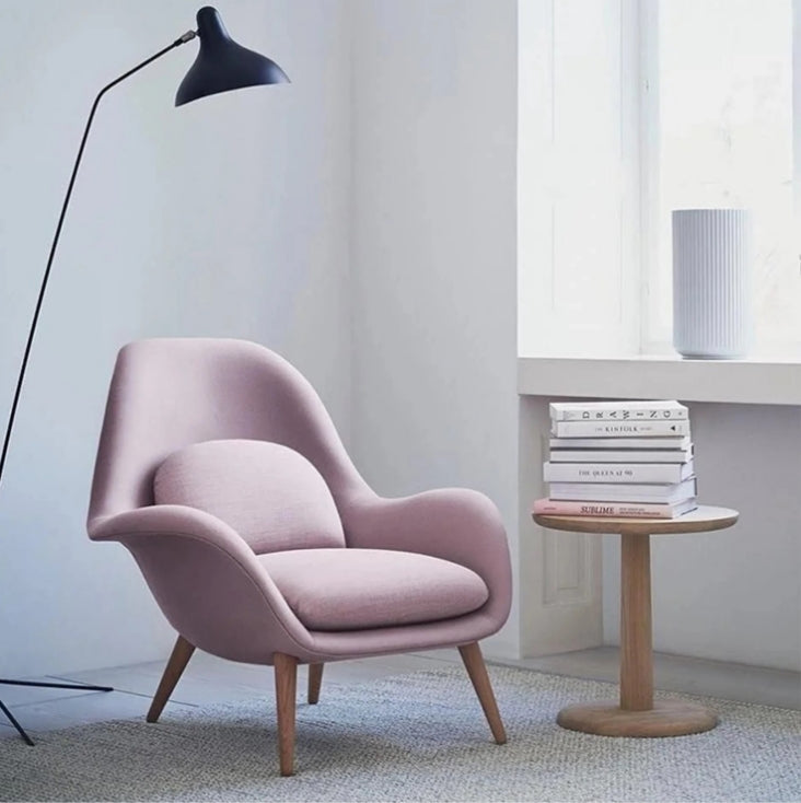 Fredericia Swoon, fauteuil et repose-pieds, velours