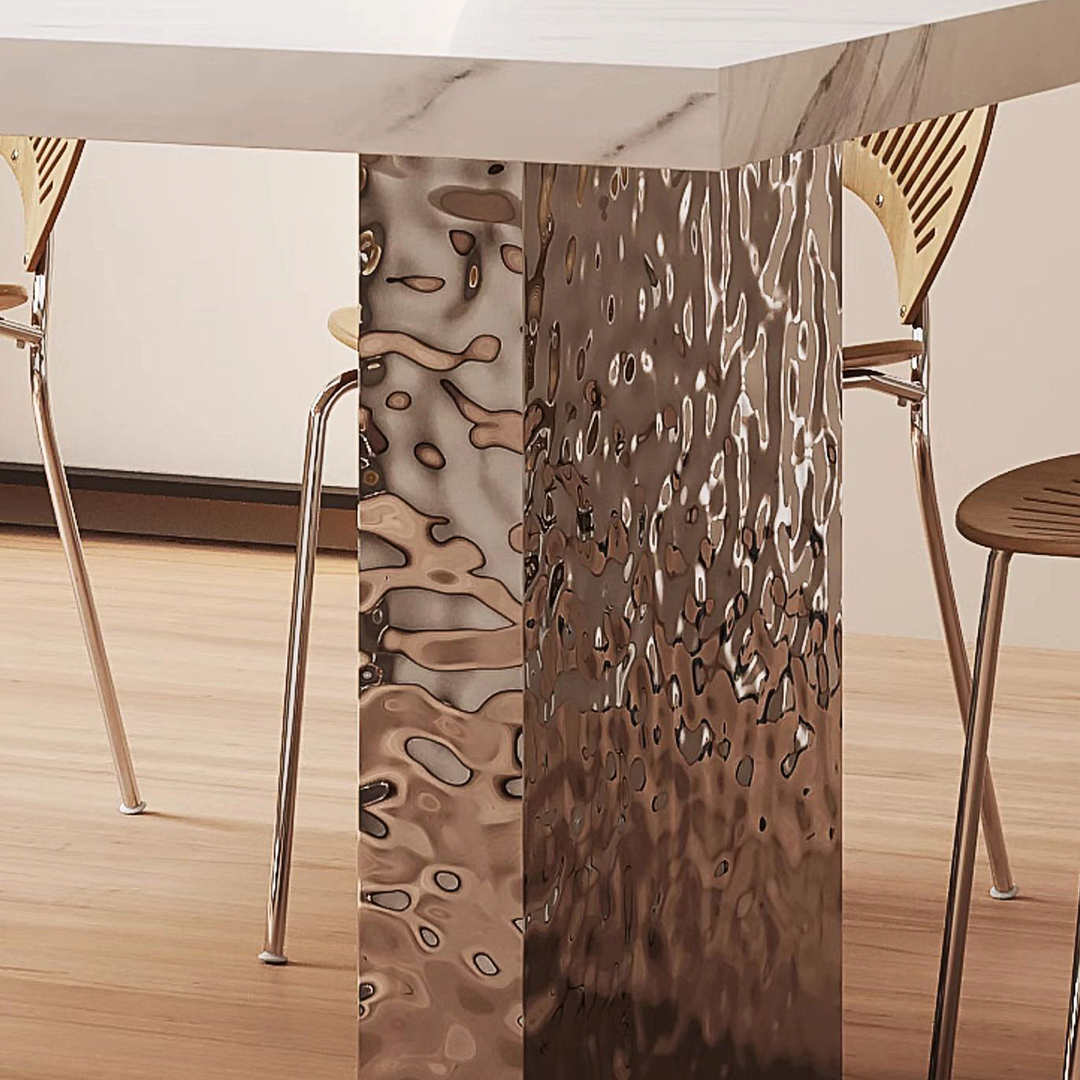 Madison Creamy Dining Table, Sintered Stone & Acrylic-Weilai Concept