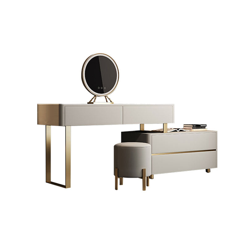 Davidson Dressing Table With LED Mirror, Extendable, Corner Dressing Table-Weilai Concept