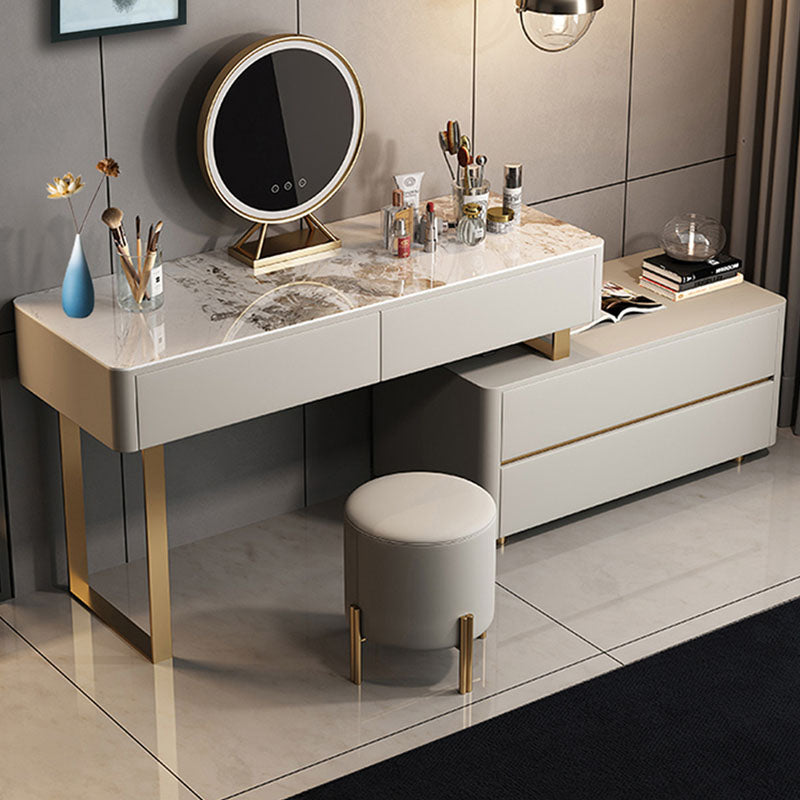 Davidson Dressing Table With LED Mirror, Extendable, Corner Dressing Table-Weilai Concept