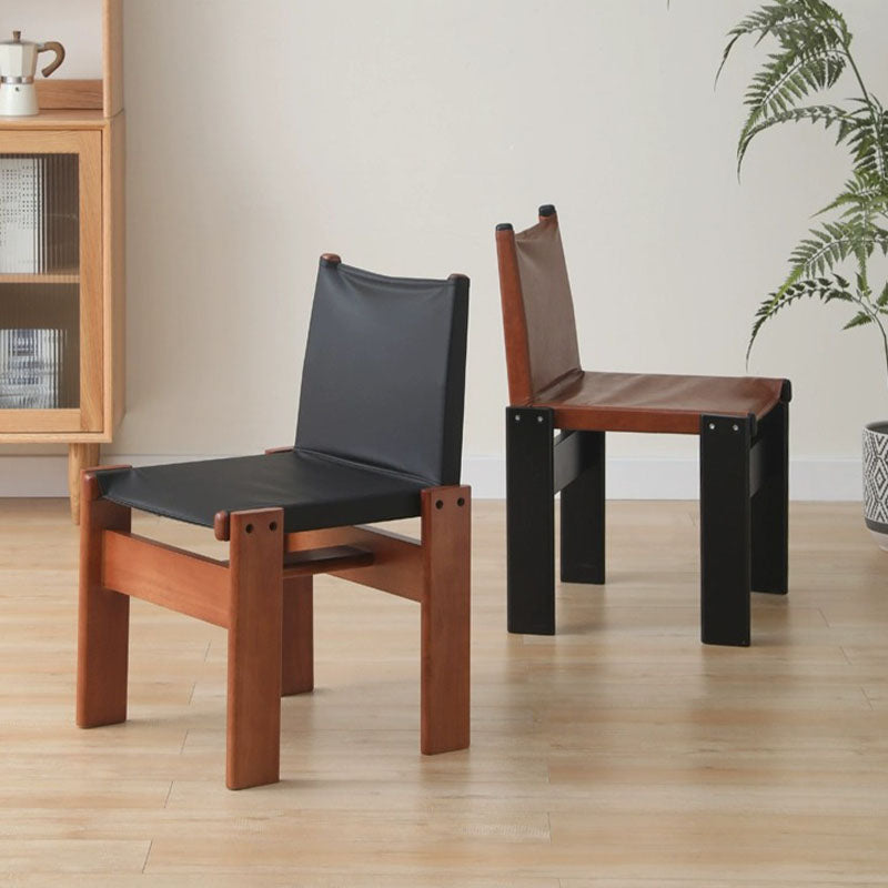 Lynette Dining Chair, PU Leather, Solid Wood-Weilai Concept