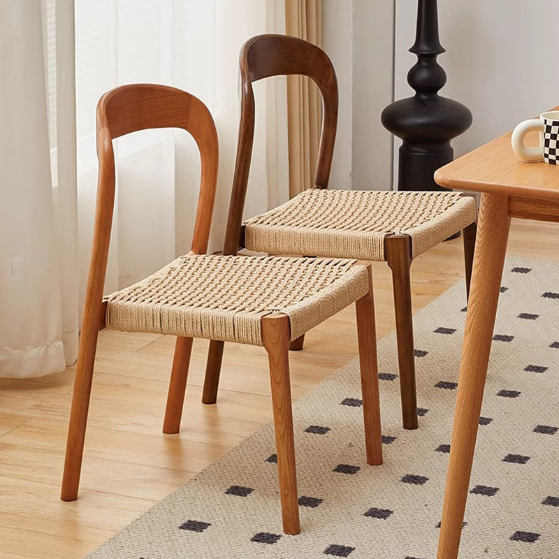 Bonnie Dining Chair, Rattan & Solid Wood-Weilai Concept