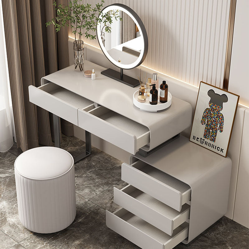 Dobson Dressing Table With LED Mirror, Cream Grey-Weilai Concept