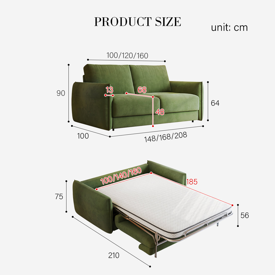 Kaur Two Seater Sofa Bed, Pull Out Sleeper Sofa Bed, More Colours