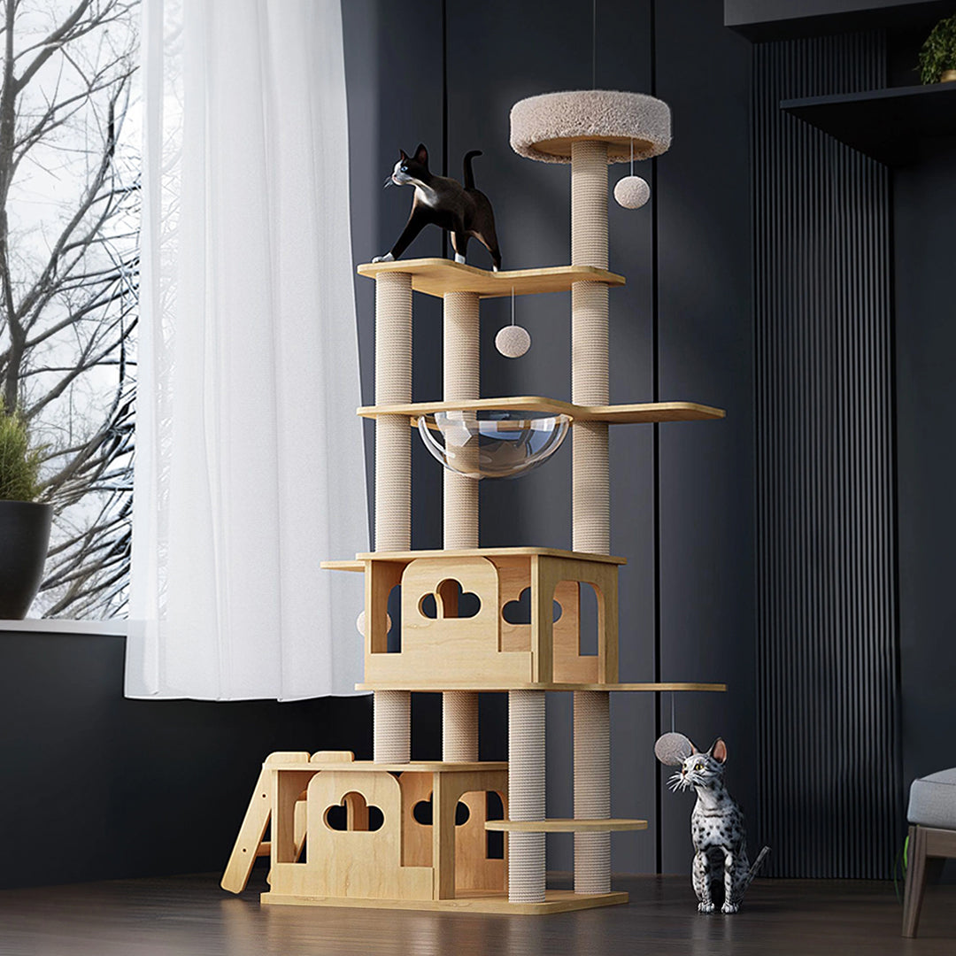 Jago Cat Climber, Wood Cat Tree, Oak