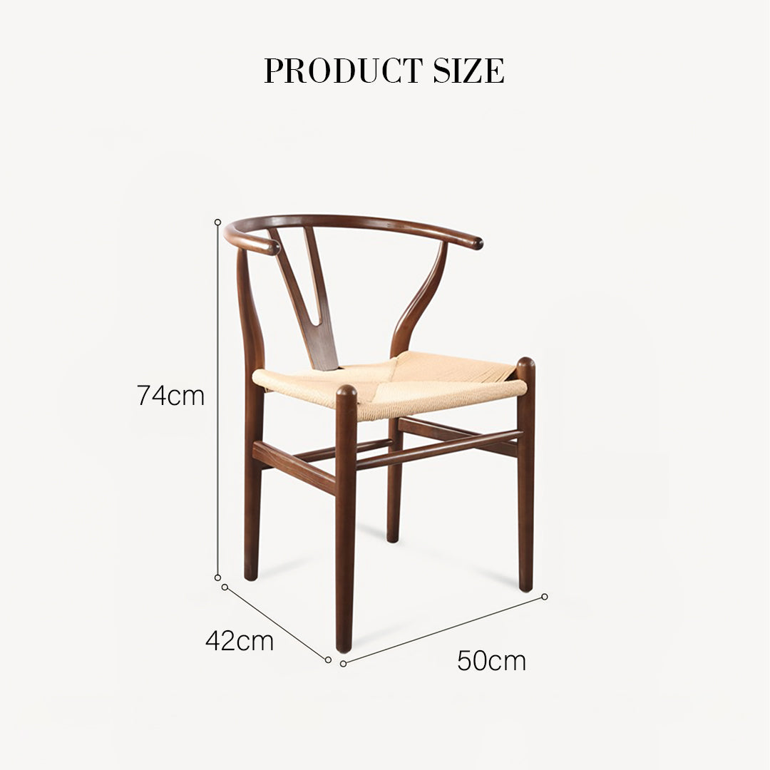 Gupta Dining Chair, Solid Wood & Rattan, Oak