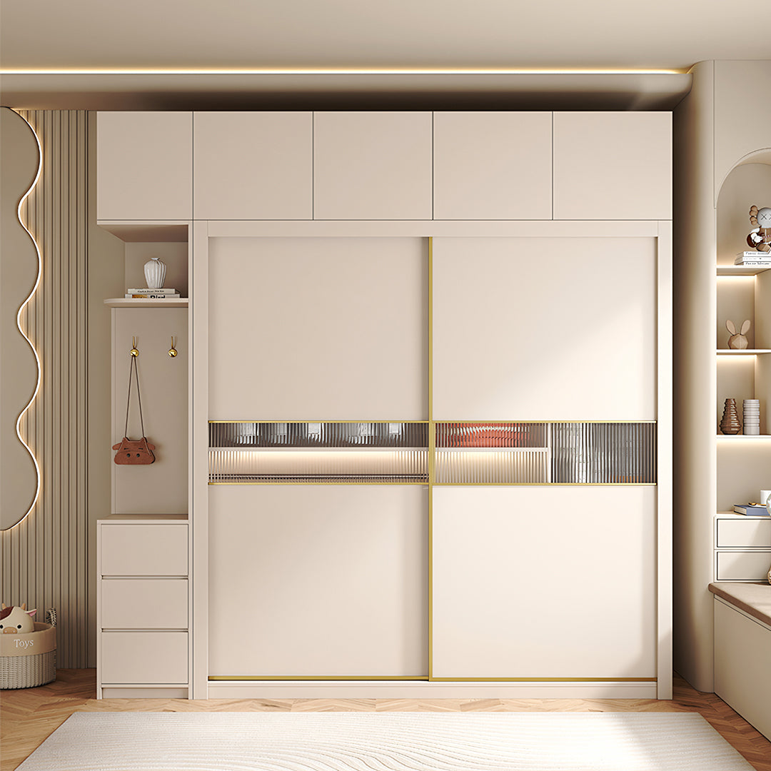 Jansen Sliding Door Wardrobe, Cream