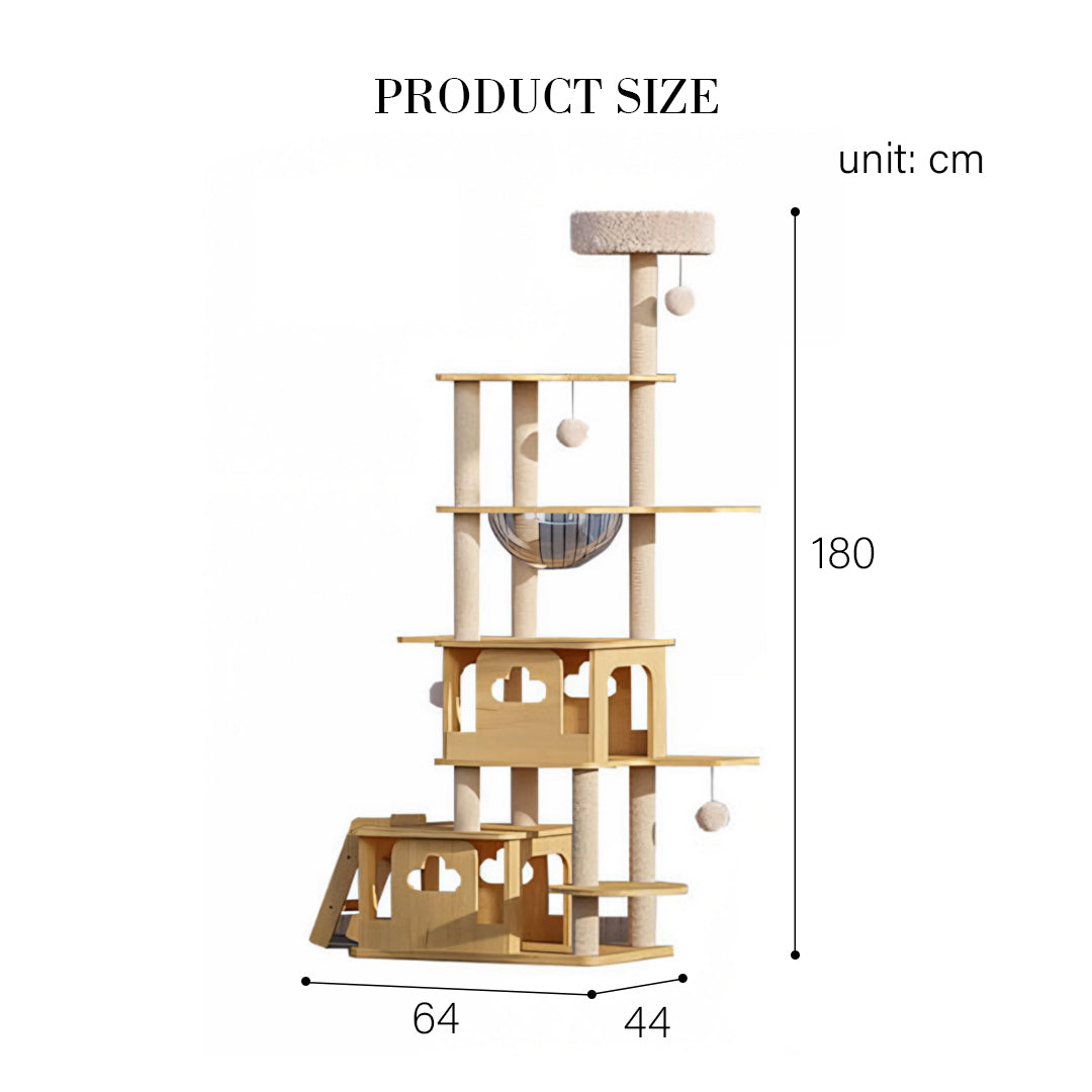 Jago Cat Climber, Wood Cat Tree, Oak