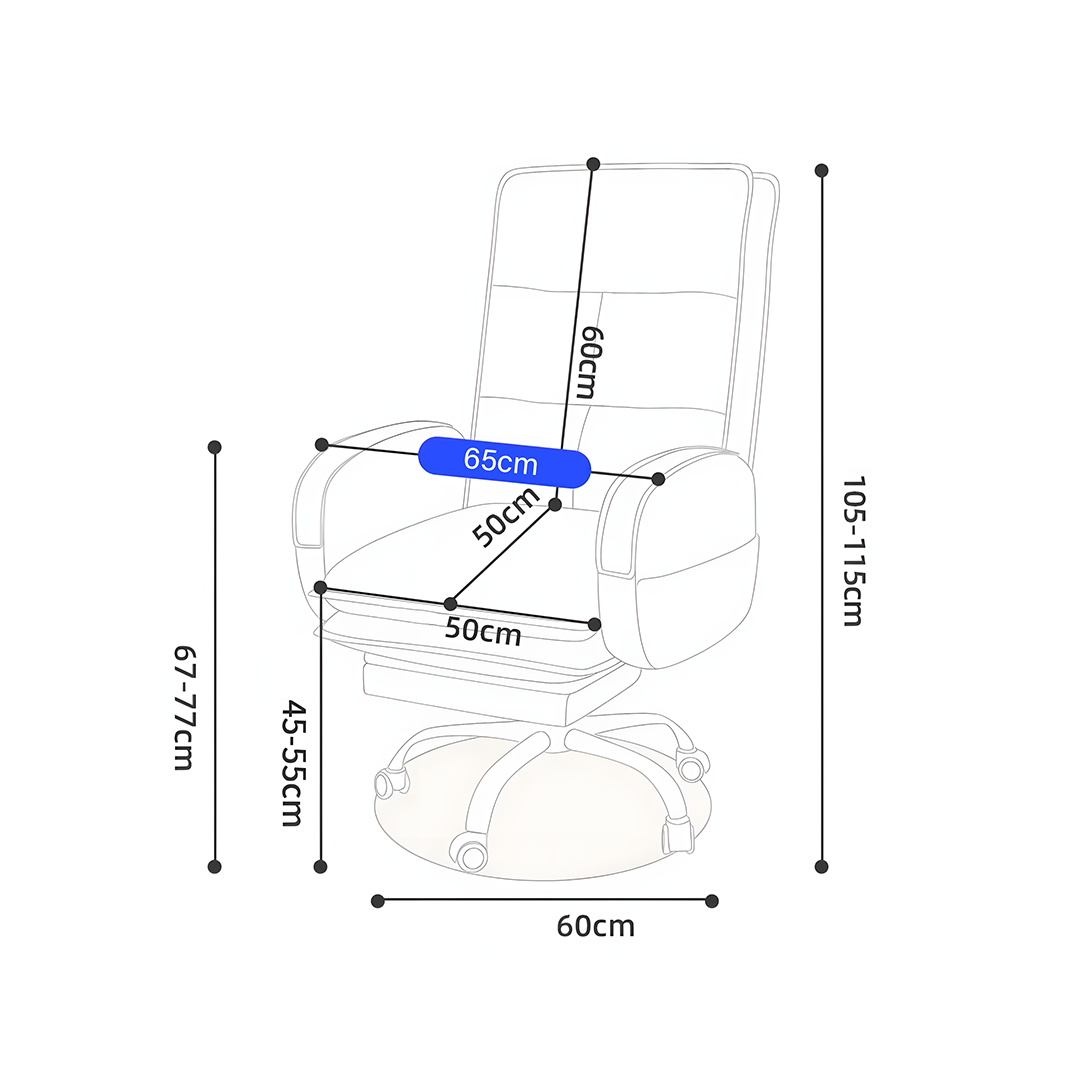 Fauteuil de bureau inclinable Manaia avec repose-pieds et pivotant 