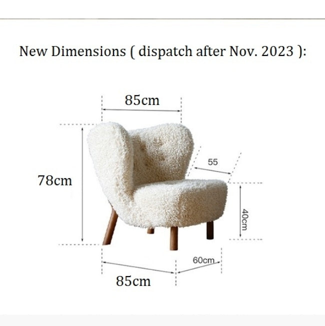 Fitz Lounge Chair, Long Hair, White Boucle-Weilai Concept-Weilai Concept