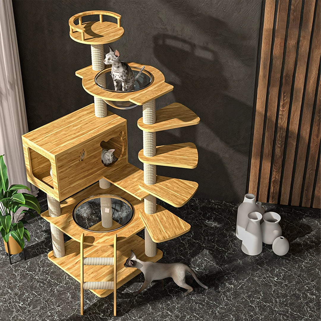 Eleanor Cat Climber, Cat Tree, Wood