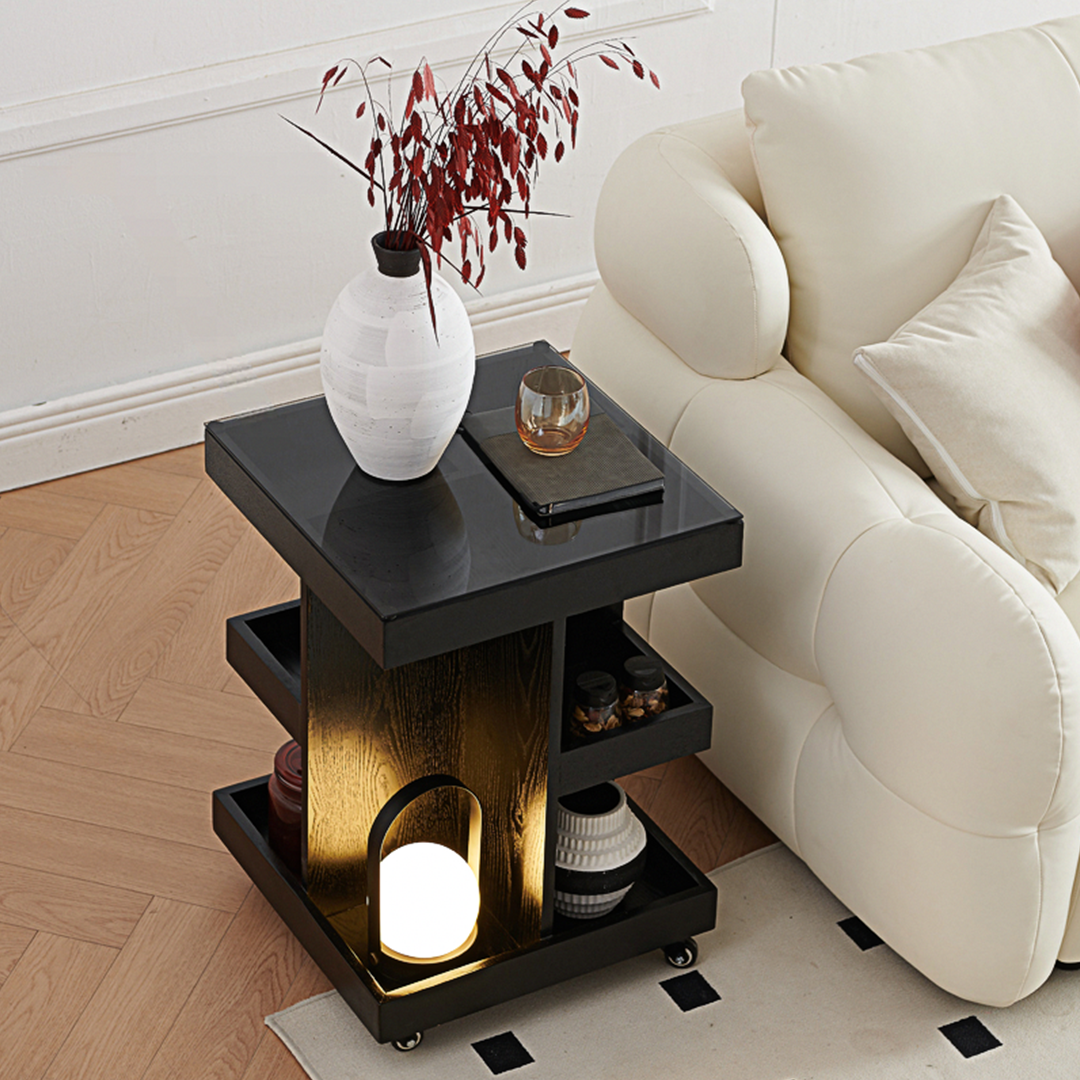 Cassandra Narrow Side Table, Black-Weilai Concept