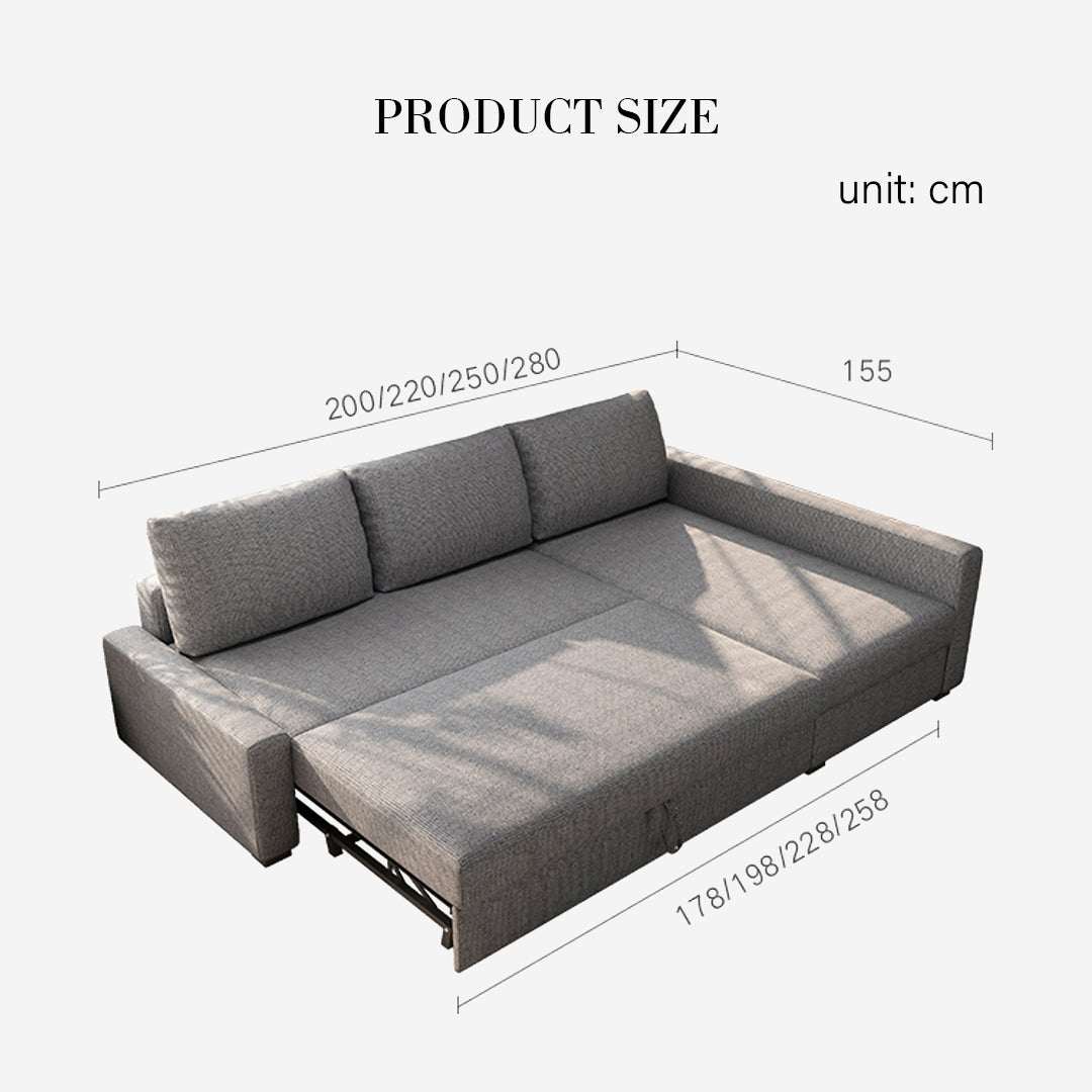 Edwards Three Seater Corner Sofa Bed With Storage, Linen