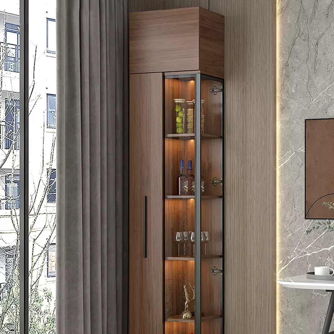 Wavecrest Cocktail Cabinet, Bar With Doors, Wood-Weilai Concept