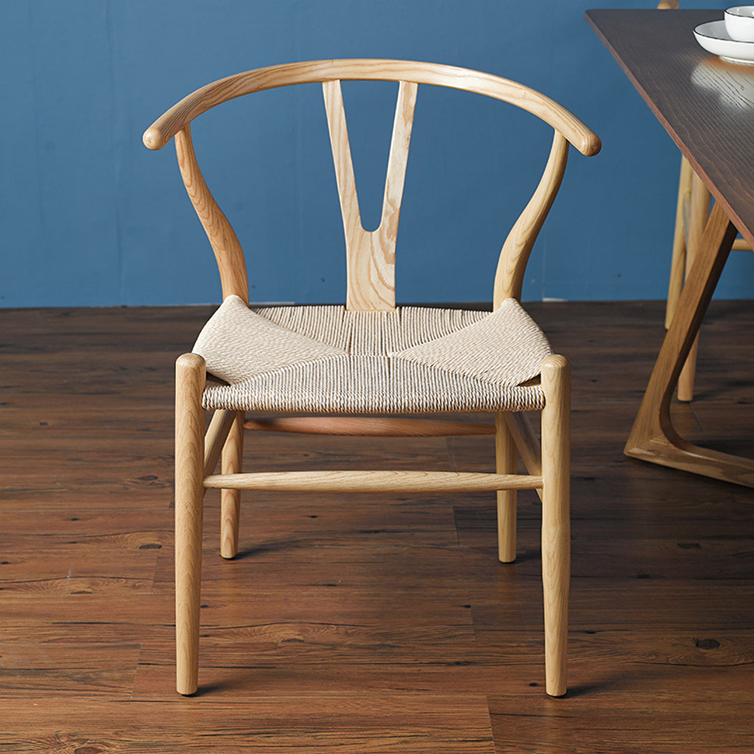 Gupta Dining Chair, Solid Wood & Rattan, Oak