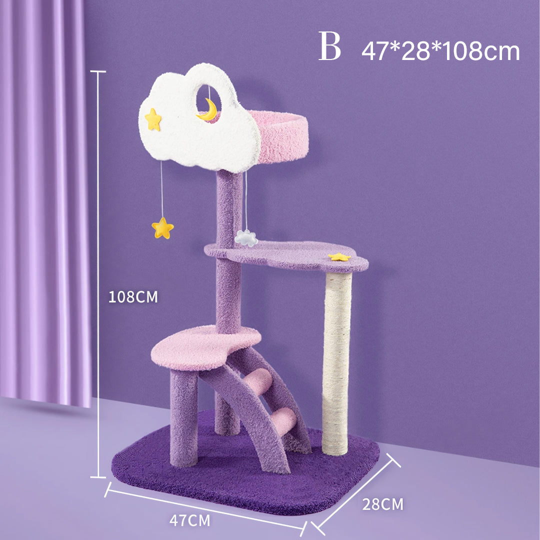 Díaz Cat Climber, Cat Tree, Coral Fleece, Purple