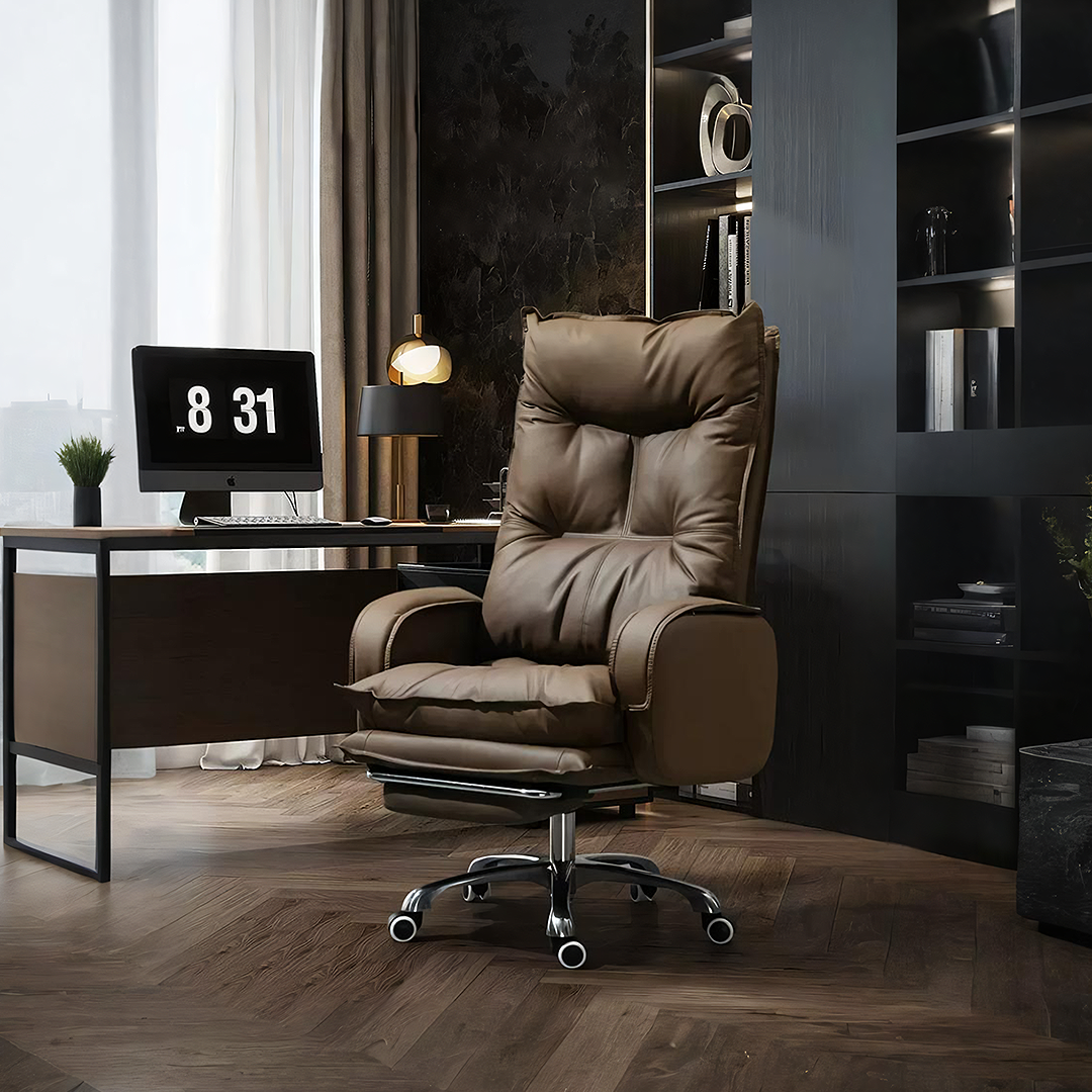 Fauteuil de bureau inclinable Manaia avec repose-pieds et pivotant 