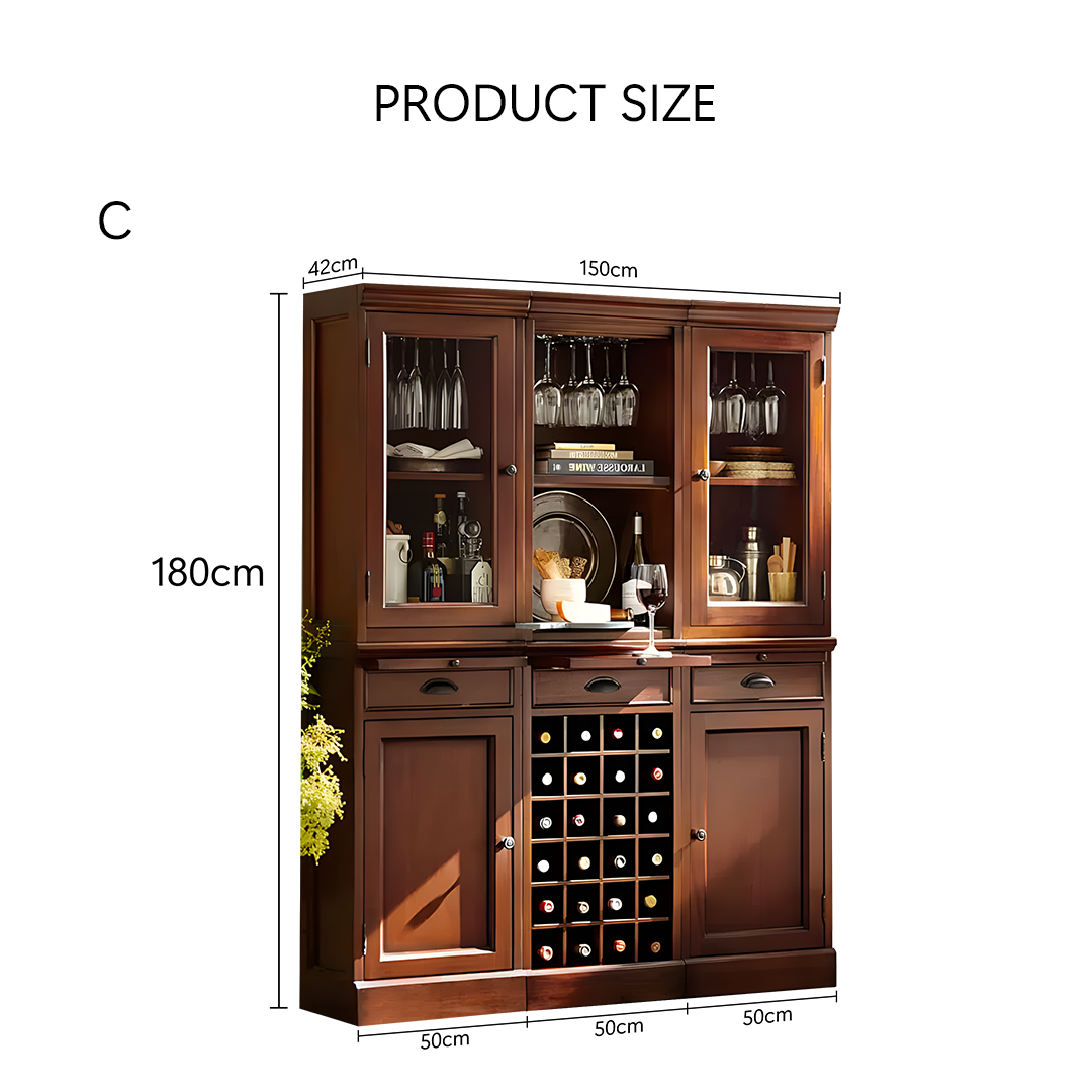 Ivanna Wine Cabinet, Kitchen Cabinet Wine Rack, Sideboard Wine Cabinet, Wood-Weilai Concept