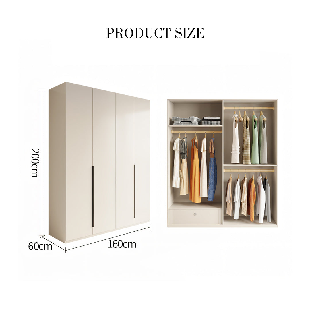 Petrov Wooden Wardrobe, Cream