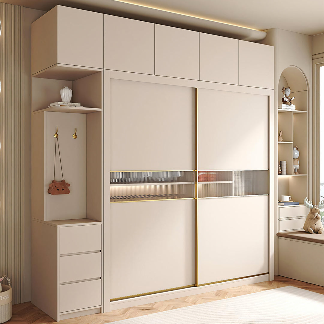 Jansen Sliding Door Wardrobe, Cream