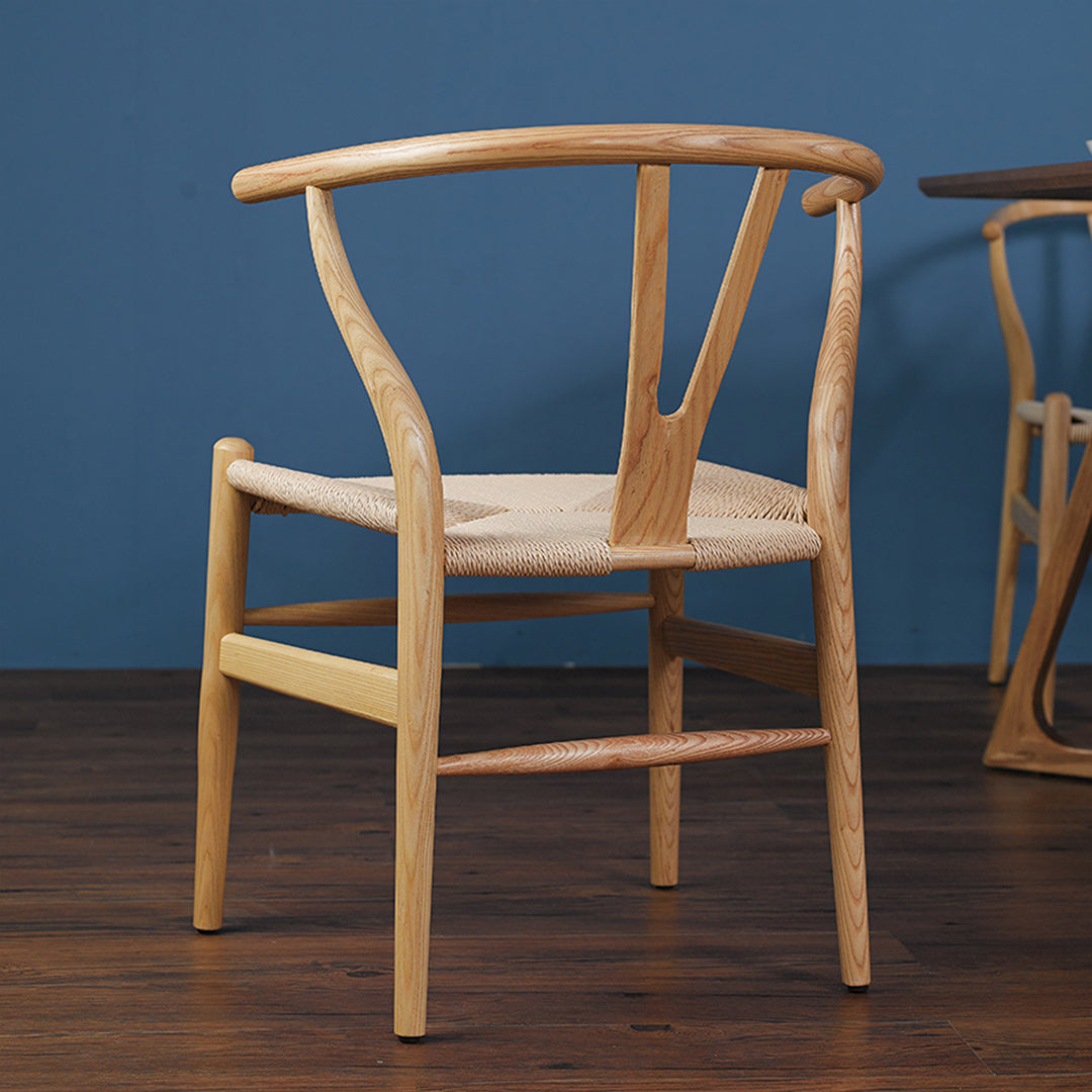 Gupta Dining Chair, Solid Wood & Rattan, Oak