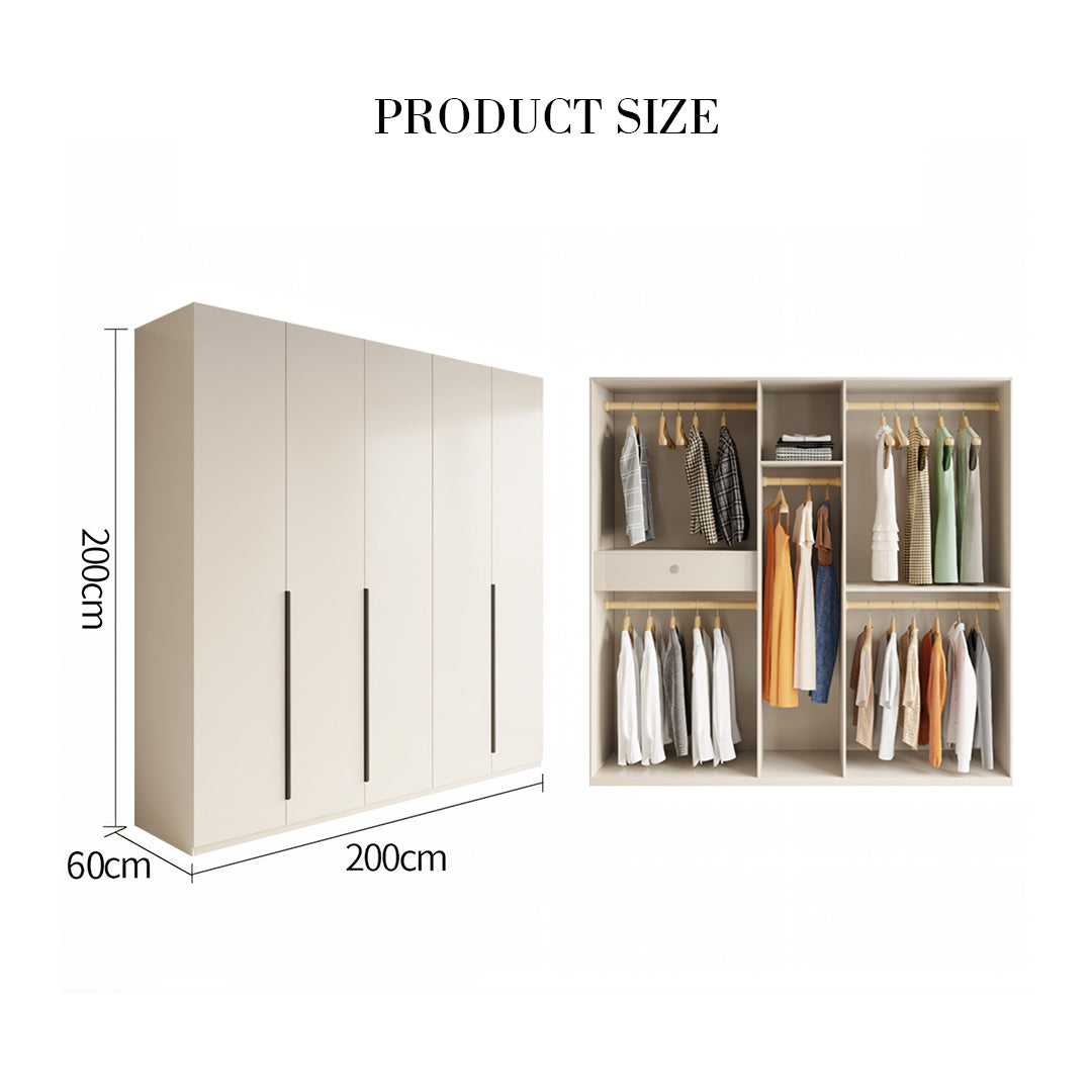 Petrov Wooden Wardrobe, Cream