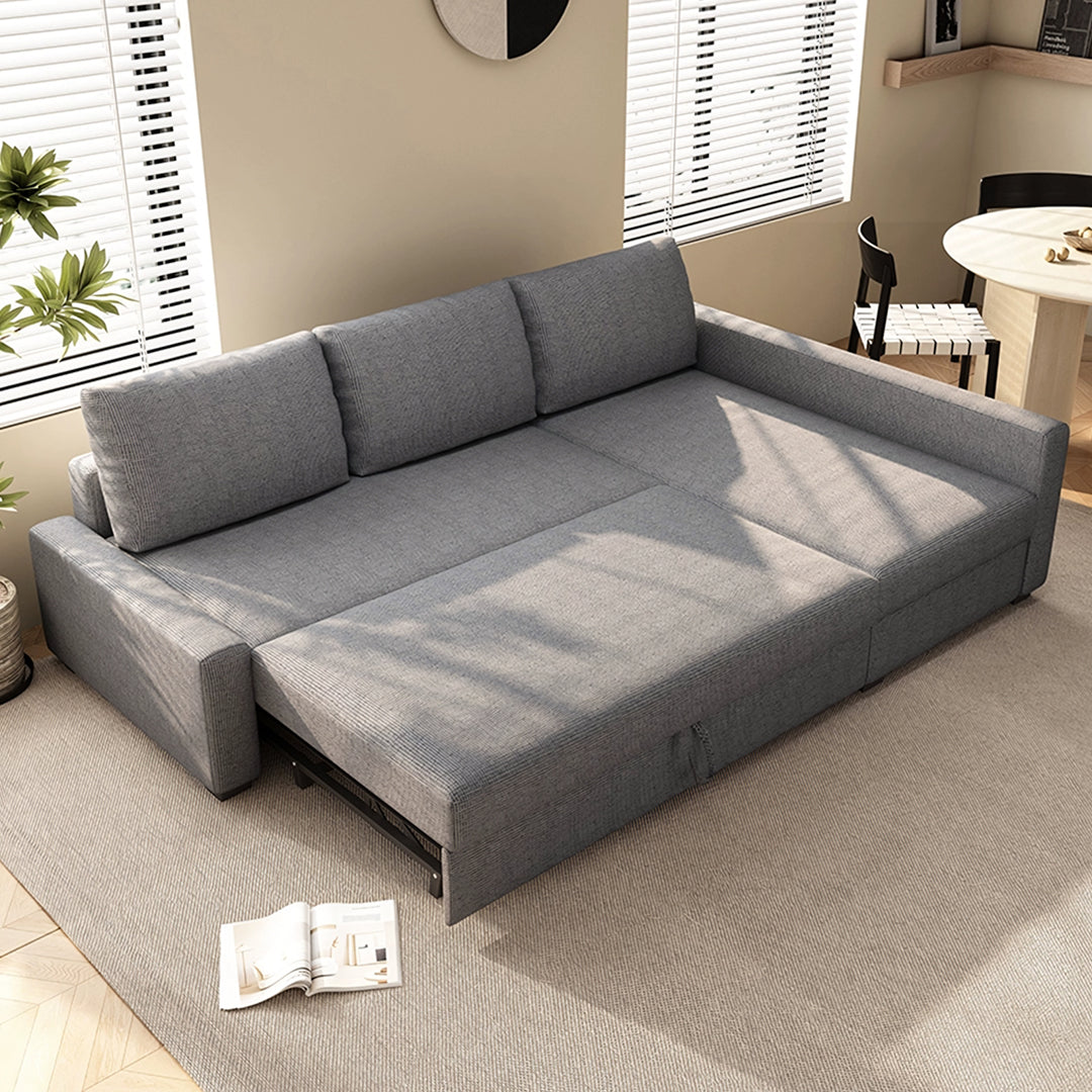 Edwards Three Seater Corner Sofa Bed With Storage, Linen