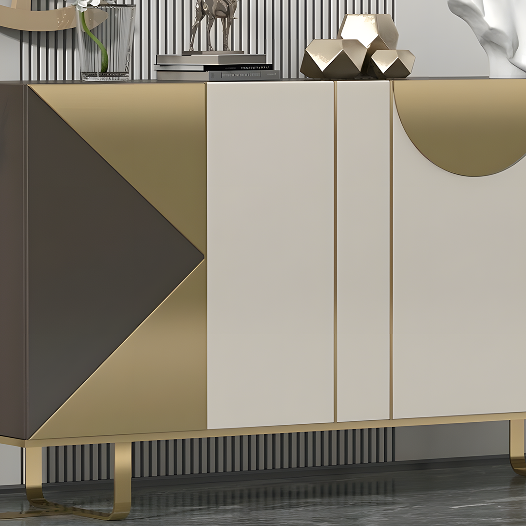 Lara large Sideboard, Bedroom Sideboard, Black And Gold-Weilai Concept