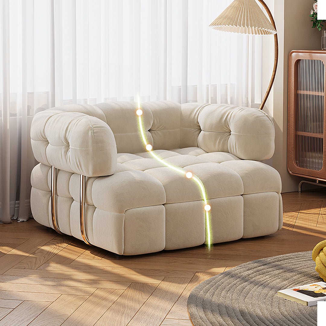 Rojas Single Sofa Bed, Armchair Sofa Bed, Cream