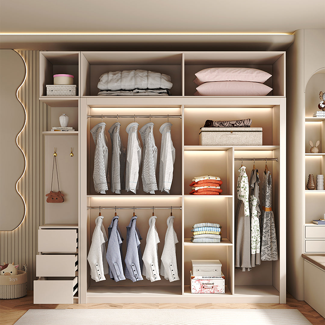 Jansen Sliding Door Wardrobe, Cream