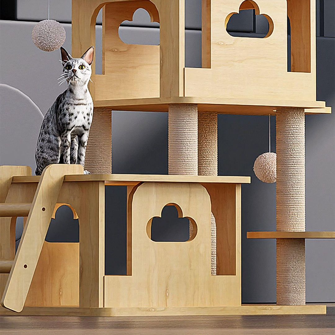 Jago Cat Climber, Wood Cat Tree, Oak