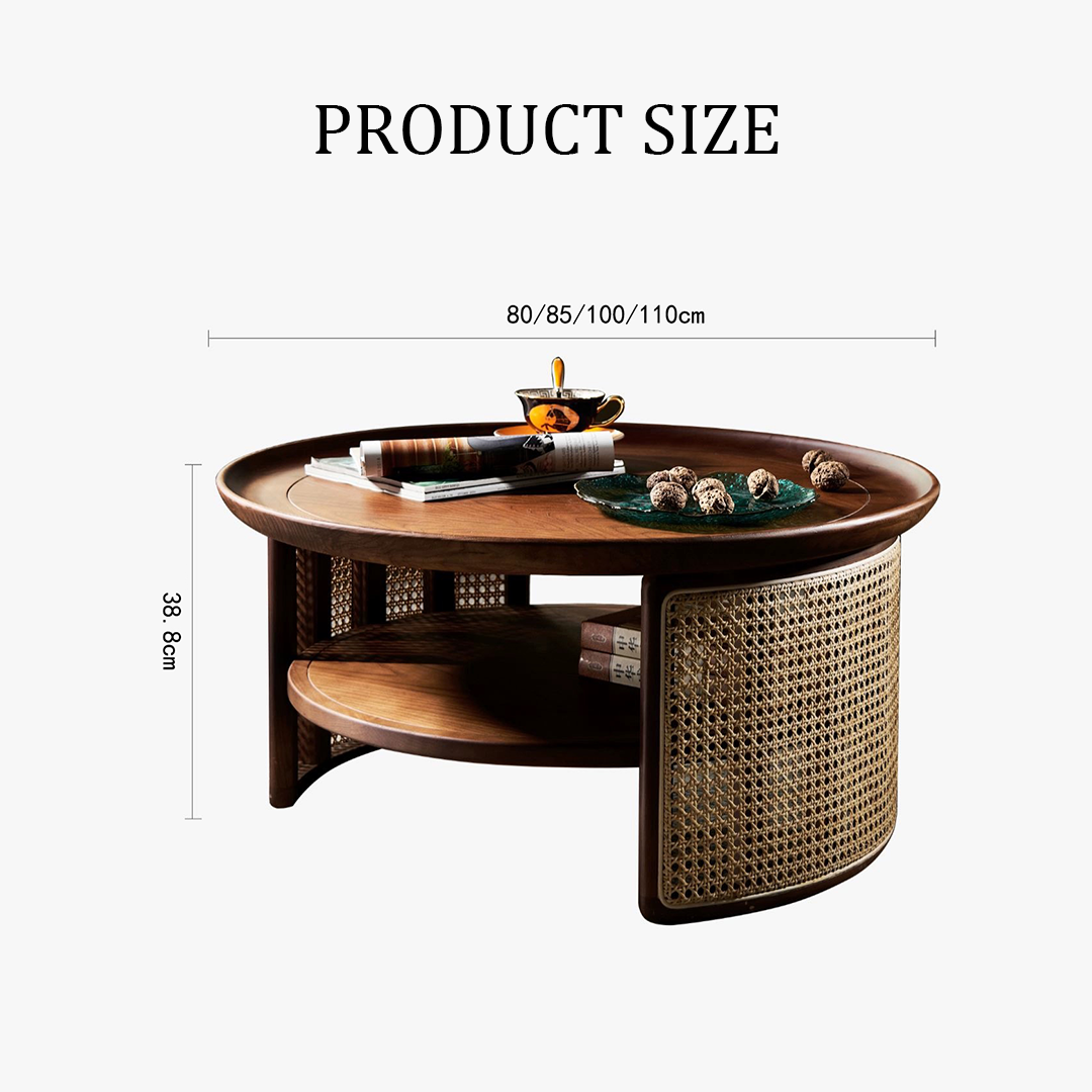 Bakula Wood Coffee Table, Rattan-Weilai Concept