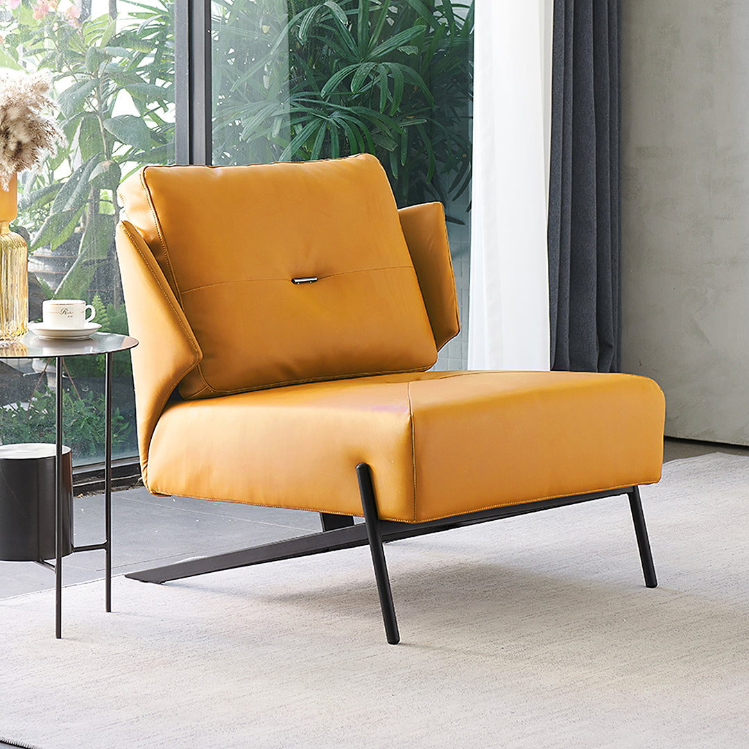 Karpov Tige Accent Leather Chair, Armchair, More Colours-Weilai Concept-Yellow-Weilai Concept