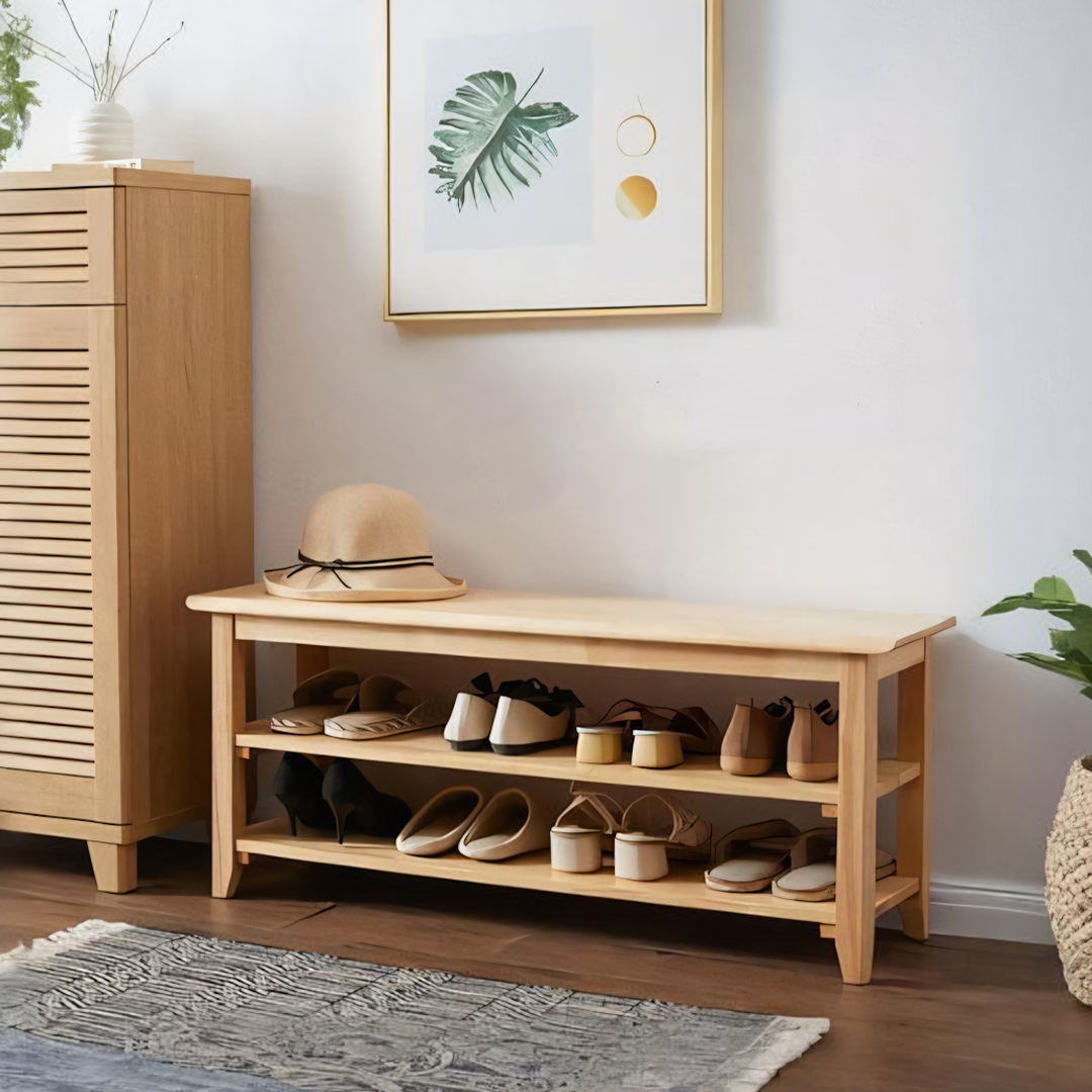 S1412 Shoe Storage Bench, Oak-Weilai Concept-Weilai Concept