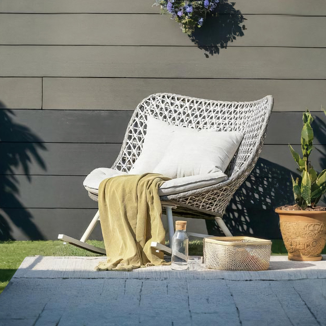 Temescal Rattan Garden Rocking Chair, Indoor/ Outdoor Furniture-Weilai Concept-Weilai Concept