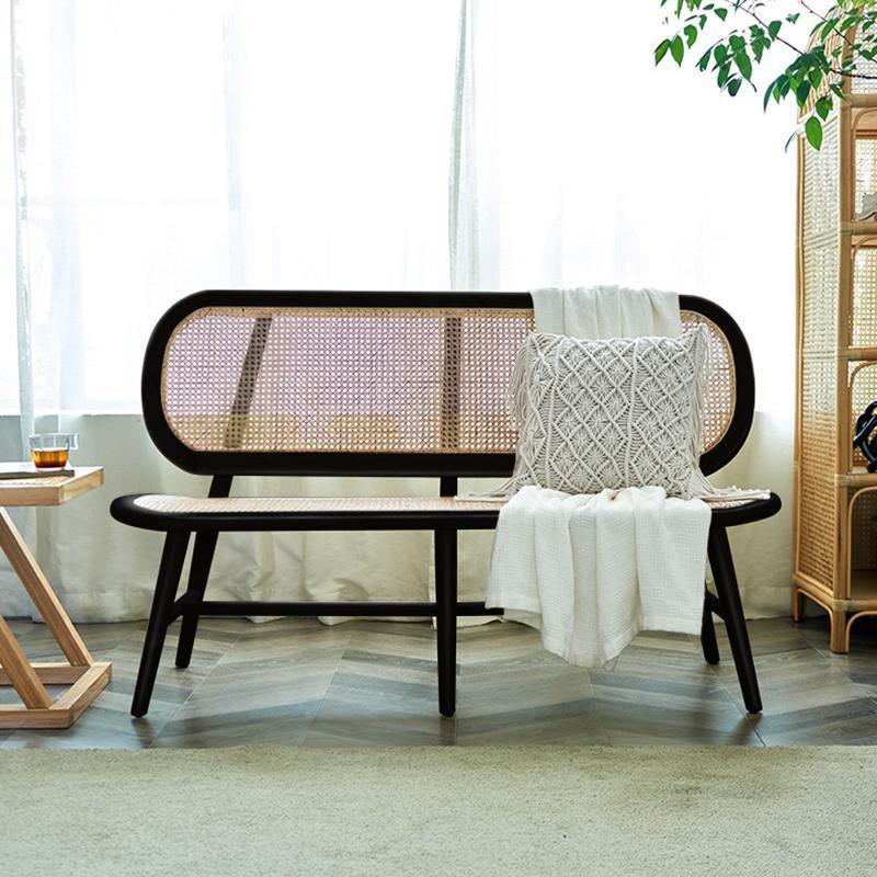 Penny Cane Rattan Bench, Oak-Sofas-Weilai Concept-Weilai Concept